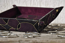Carica l'immagine nel visualizzatore di Gallery, black purple and burgundy suede leather valet tray by Giovelli Design