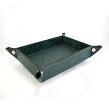 Carica l'immagine nel visualizzatore di Gallery, rectangular green leather valet tray by Giovelli Design