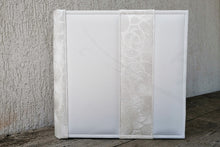 Carica l'immagine nel visualizzatore di Gallery, Traditional Wedding Photo Album Square White Leatherette Family Scrapbook by Giovelli Design