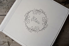 Load image into Gallery viewer, personalized white leather photo album by Giovelli Design
