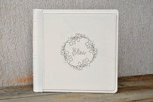 Load image into Gallery viewer, very light cream white wedding leather bound book by Giovelli Design

