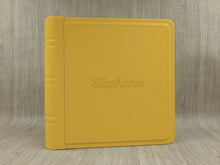 Load image into Gallery viewer, Custom Yellow Leather Photo Album with laser inscription by Giovelli Design
