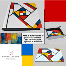 Carica l&#39;immagine nel visualizzatore di Gallery, Exclusive Mondrian Inspired Leather Set by Giovelli Design
