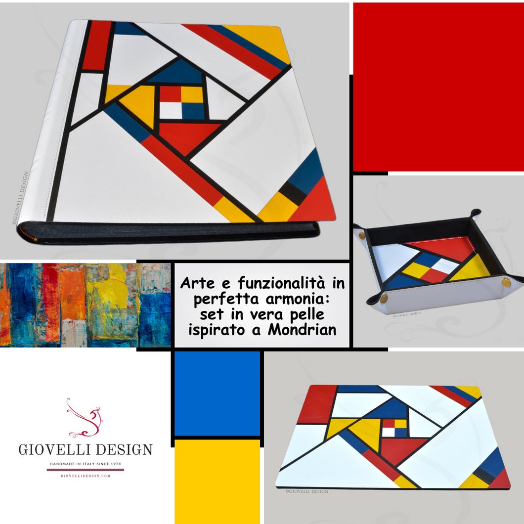 Exclusive Mondrian Inspired Leather Set by Giovelli Design