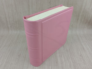 Personalized Classic Photo Album - Square Pink Leather Bound Scrapbook