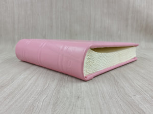 Personalized Classic Photo Album - Square Pink Leather Bound Scrapbook