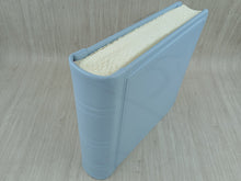 Load image into Gallery viewer, Personalized Light Blue Leather Photo Album - Square Classic Baby Boy Scrapbook
