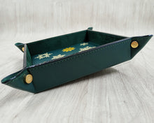 Load image into Gallery viewer, green leather pocket emptier with gold studs by Giovelli Design
