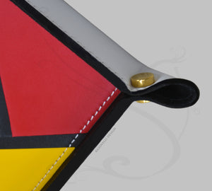 Unique Mosaic Leather Valet Tray - Square Multicolor Pocket Emptier