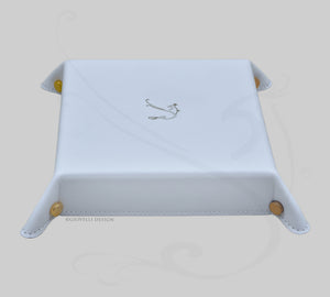 Unique Mosaic Leather Valet Tray - Square Multicolor Pocket Emptier