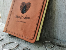 Load image into Gallery viewer, little scrapbook with heart fingerprint engraved by Giovelli Design
