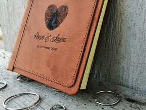 little scrapbook with heart fingerprint engraved by Giovelli Design