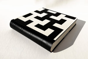 stylish mosaic leather bound cover of a scrapbook by Giovelli Design
