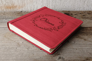 stylish red non leather photo book by Giovelli Design