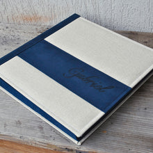 Load image into Gallery viewer, beautiful beige and blue non leather album by Giovelli Design
