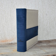 Load image into Gallery viewer, spine of a fancy beige and blue photo album by Giovelli Design
