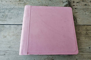 picture from above of a fancy pink photo album by Giovelli Design