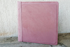 pink suede fabric album by Giovelli Design