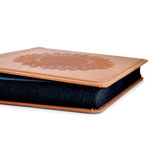 fancy suede leather photo album with black pages by Giovelli Design