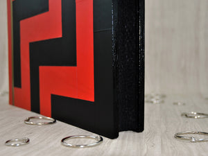  red and black leather photo album by Giovelli Design
