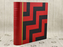 Load image into Gallery viewer, Captivating Photo Album Bound in Leather Square Red Black and Gold Scrapbook by Giovelli Design
