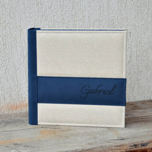Load image into Gallery viewer, Customised Large Scrapbook Album 13,7&quot; x 13,7&quot; Square Beige and Blue Photo Book 35 x 35 cm by Giovelli Design
