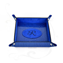Load image into Gallery viewer, Electric Blue Valet Tray Personalized Square Catchall by Giovelli Design
