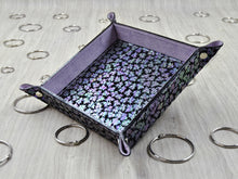 Load image into Gallery viewer, Glistening Suede Leather Pocket Emptier Iridescent Rainbow Colors Valet Tray by Giovelli Design

