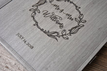 Load image into Gallery viewer, wonderful grey faux leather wedding guestbook album by Giovelli Design
