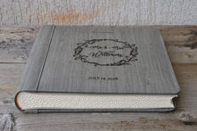 Load image into Gallery viewer, country gray non leather album with a unique floral wreath by Giovelli Design
