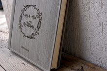 Load image into Gallery viewer, custom guest book Mr. and Mrs. with a beautiful wreath by Giovelli Design
