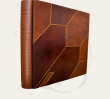Load image into Gallery viewer, standing photo album with special mosaic hive cover by Giovelli Design
