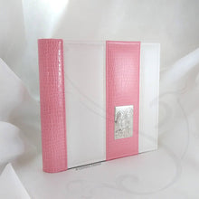 Load image into Gallery viewer, fancy pink and white baptism photo album 
