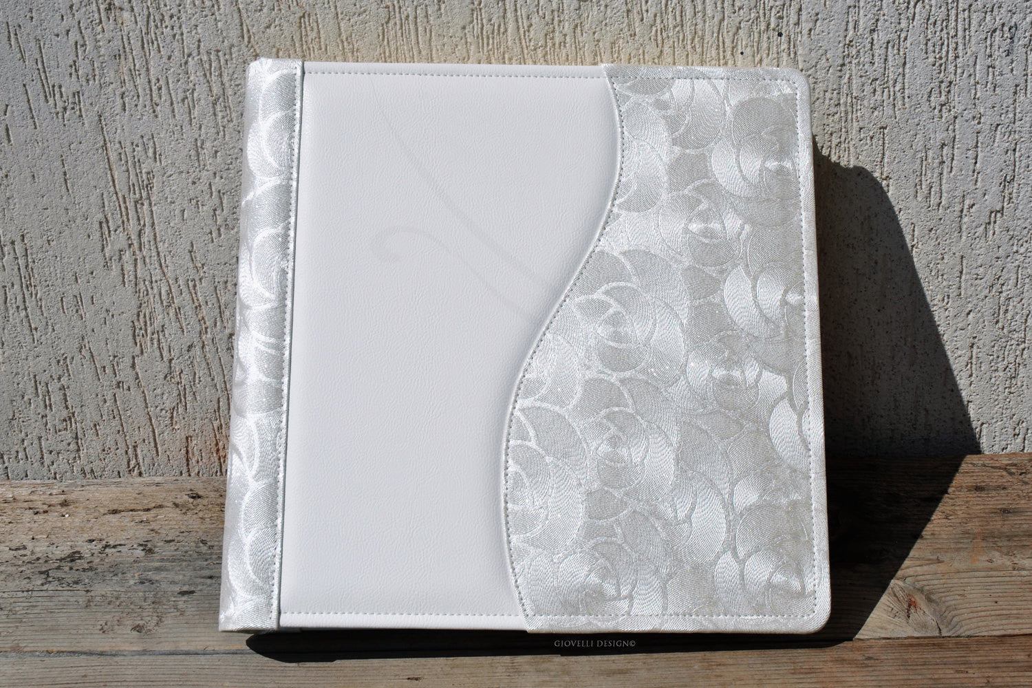 Traditional Wedding Scrapbook - Square White Faux Leather Family