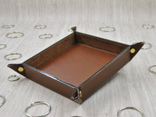 Load image into Gallery viewer, square middle brown leather catchall by Giovelli Design
