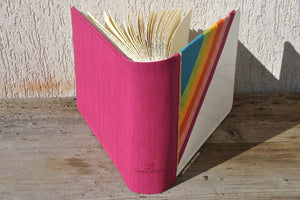 charming back and spine of a colorful album by Giovelli design