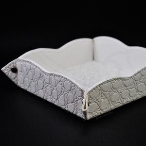 glittered white wedding valet tray handmade in italy by Giovelli Design