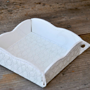 fancy glittered white wedding valet tray by Giovelli Design