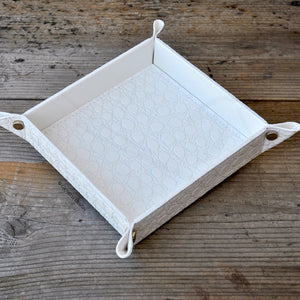 elegant glittered white non leather catchall by Giovelli Design