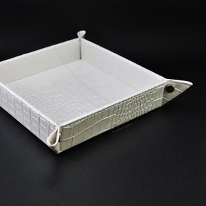 stylish square pearl white valet tray by Giovelli Design