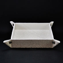 Load image into Gallery viewer, floral white leatherette desk tidy by Giovelli Design
