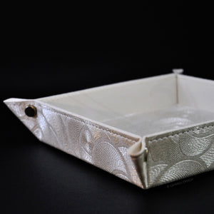 square white glittered valet tray by Giovelli Design