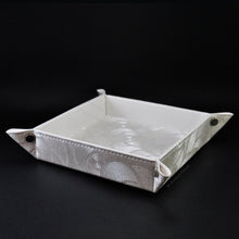 Load image into Gallery viewer, white glittered catchall handmade in italy by Giovelli Design
