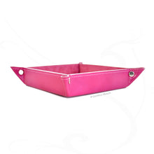 Load image into Gallery viewer, stylish finishes and seams of a hot pink leather catchall by Giovelli Design
