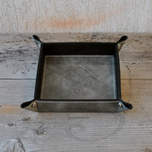 Load image into Gallery viewer, picture from above of a stylish marble gray leather catchall by Giovelli Design
