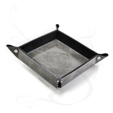 Load image into Gallery viewer, elegant marble grey leather valet tray with non openable studs by Giovelli Design
