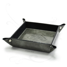 Load image into Gallery viewer, marble grey leather valet tray with fancy finishes by Giovelli Design
