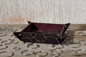 elegant suede leather catchall tray by Giovelli Design