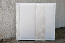 Load image into Gallery viewer, Traditional Wedding Photo Album Square White Leatherette Family Scrapbook by Giovelli Design
