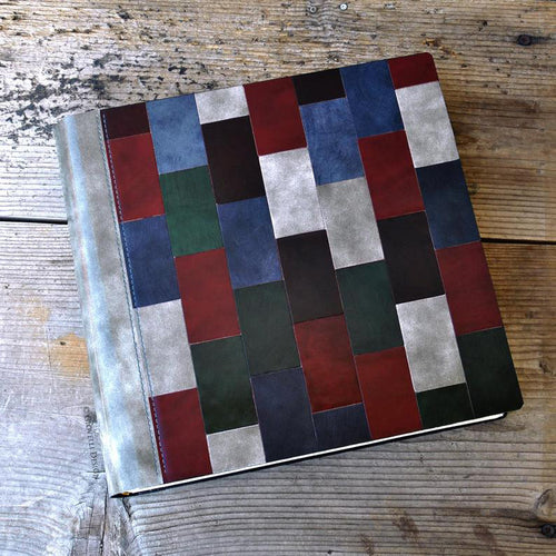 Valuable Patchwork Leather Photo Album Square Multicolored Wedding Photographic Album by Giovelli Design
